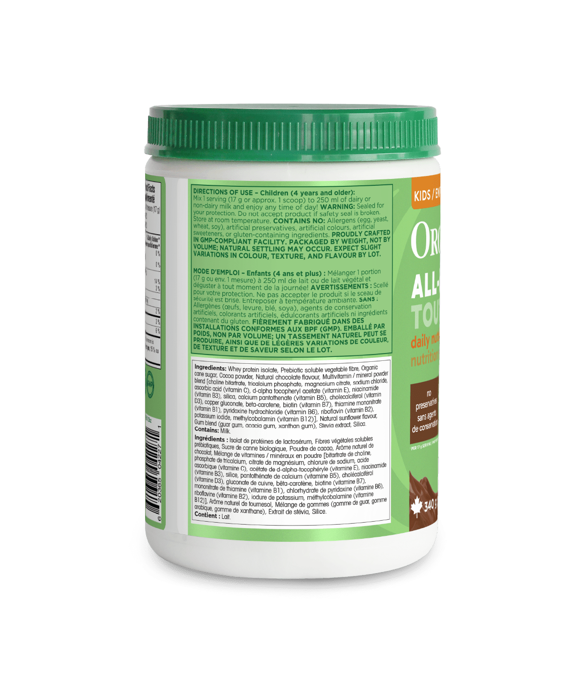 Kids All - In - One Daily Nutrition - Chocolate - 340 g - Organika Health Products