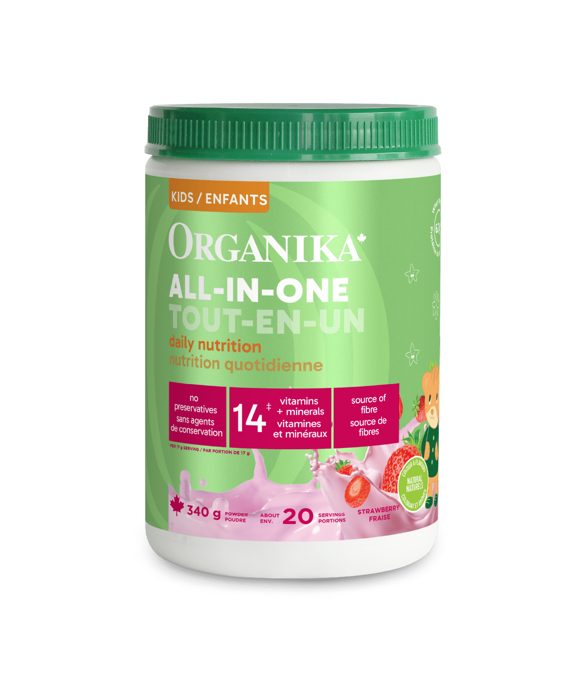 Kids All - In - One Daily Nutrition - Strawberry - 340 g - Organika Health Products