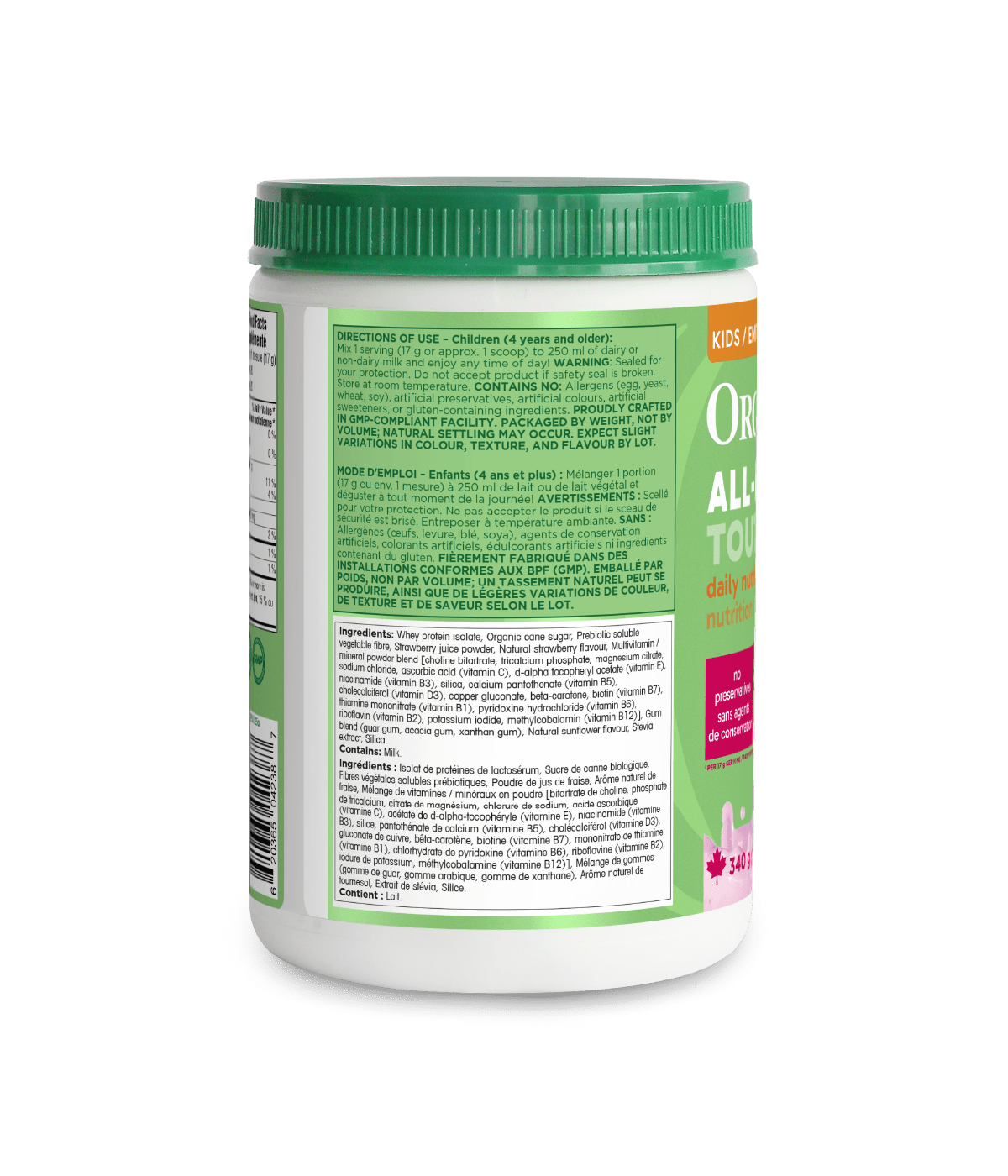 Kids All - In - One Daily Nutrition - Strawberry - 340 g - Organika Health Products