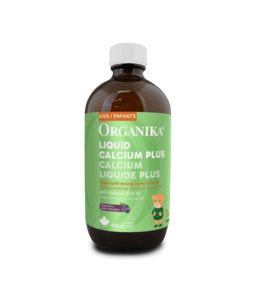 Kids Liquid Calcium Plus with Vitamins D3 & K2 - Mixed Berry - Organika Health Products