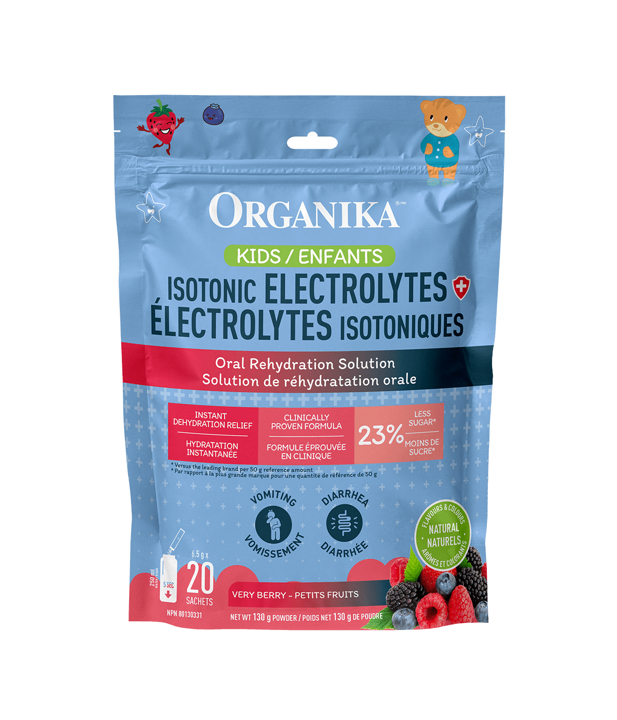 Kids Replenish Electrolytes (Isotonic) - 20 Pack Pouch - Organika Health Products