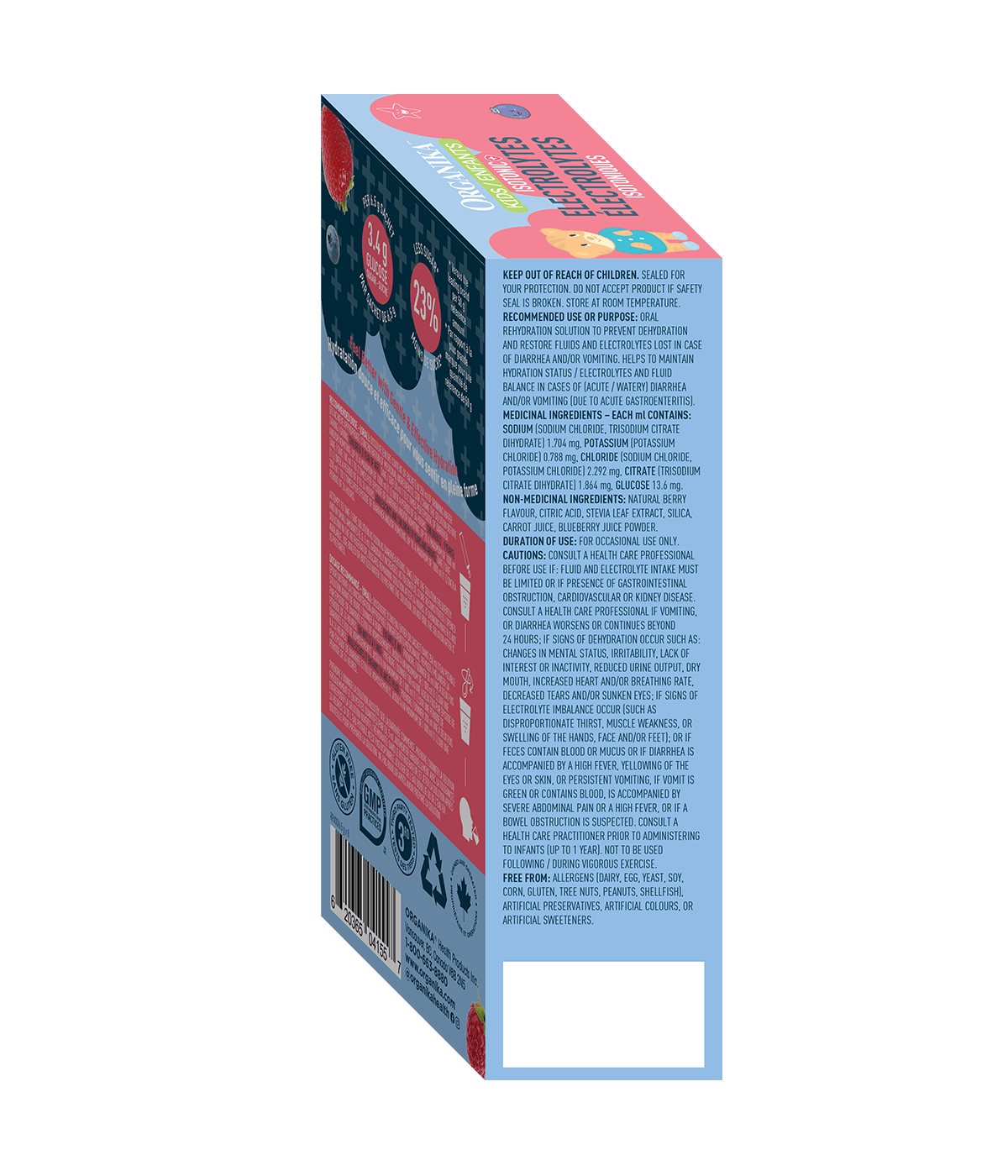 Kids Replenish Electrolytes (Isotonic) - 8 Pack Box - Organika Health Products