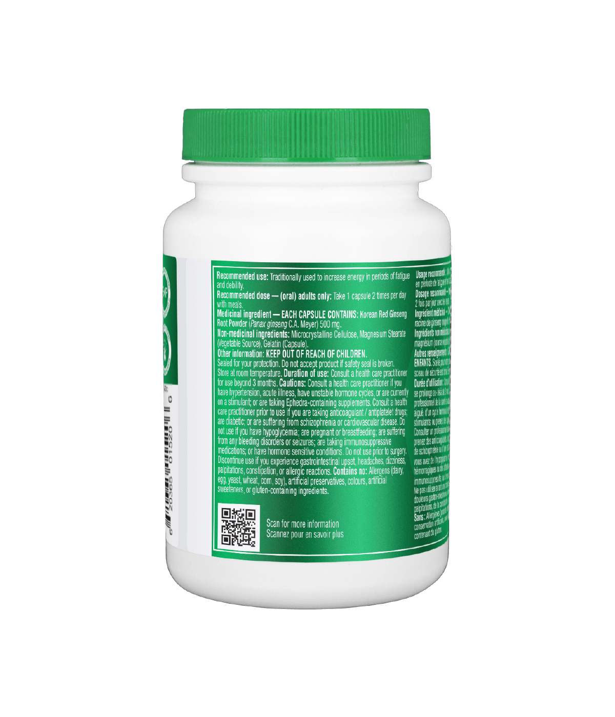 Korean Red Ginseng - 100 Caps - Organika Health Products