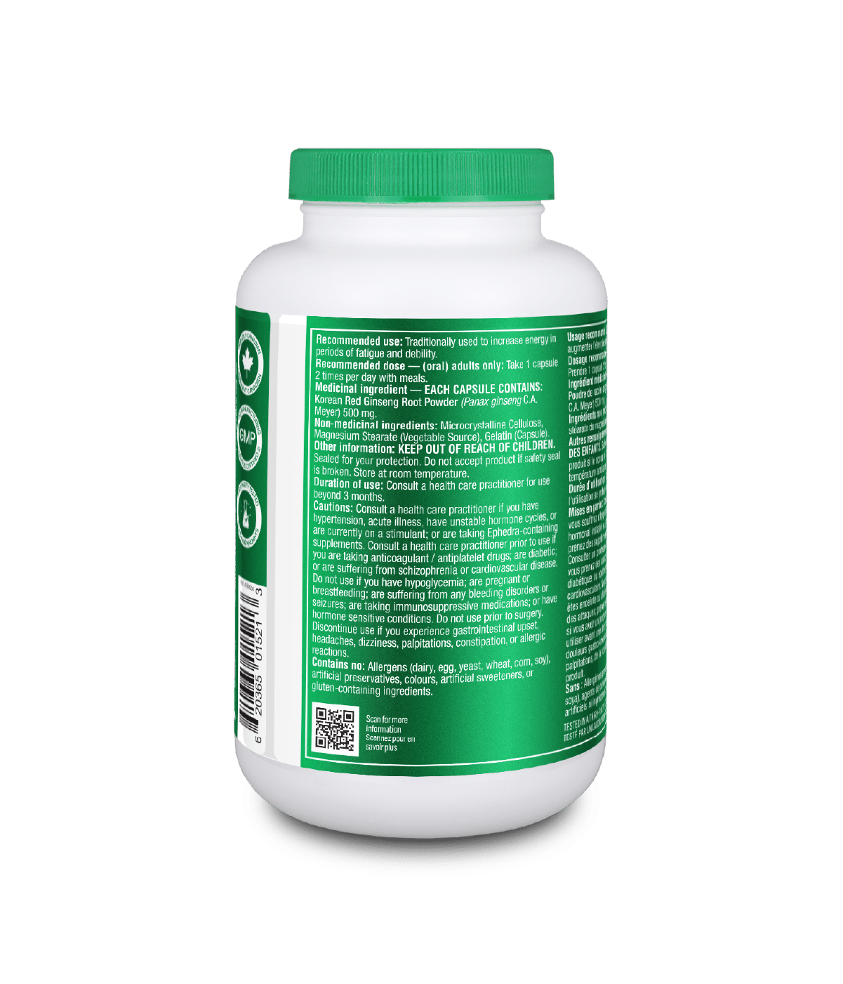 Korean Red Ginseng - 200 Caps - Organika Health Products