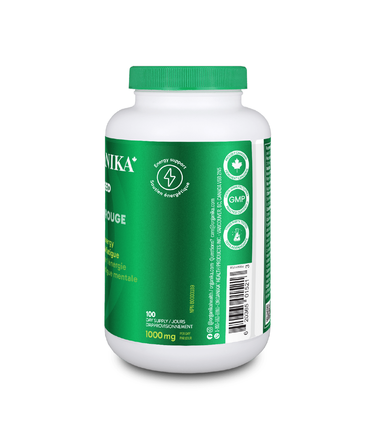 Korean Red Ginseng - 200 Caps - Organika Health Products
