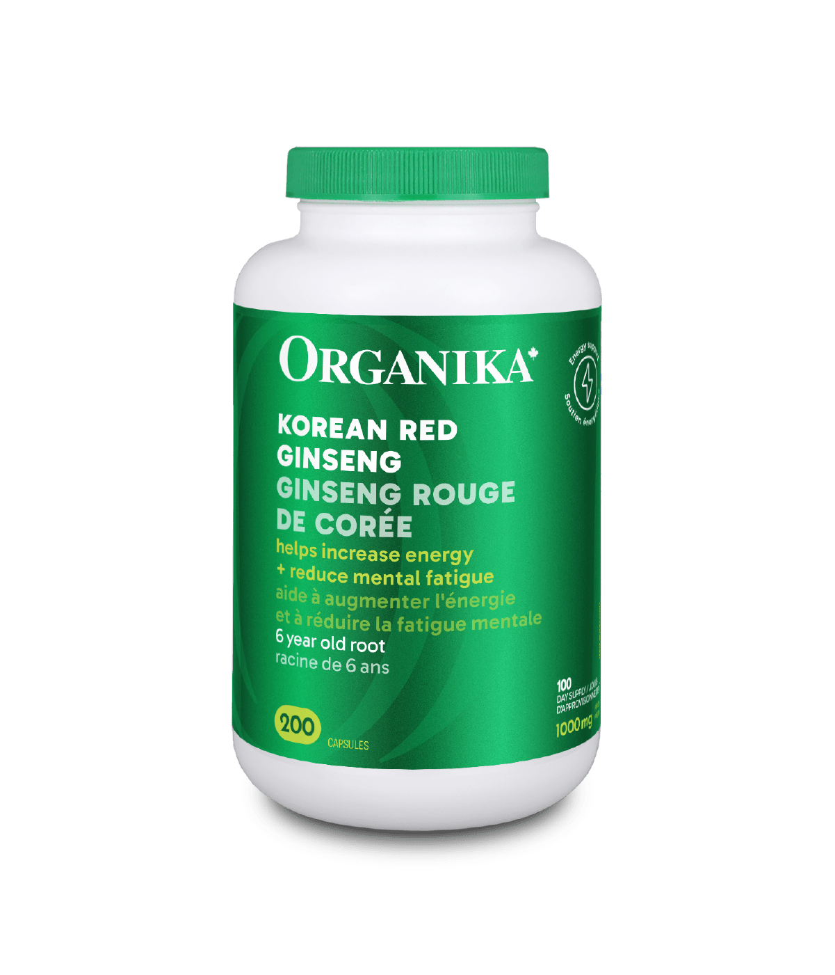Korean Red Ginseng - 200 Caps - Organika Health Products