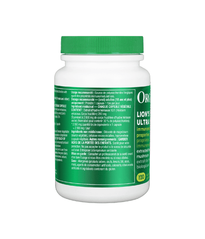 Lion's Mane Ultra Strength Organic Mushroom Extract - 120 Vcaps - Organika Health Products