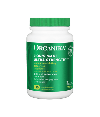 Lion's Mane Ultra Strength Organic Mushroom Extract - 120 Vcaps - Organika Health Products