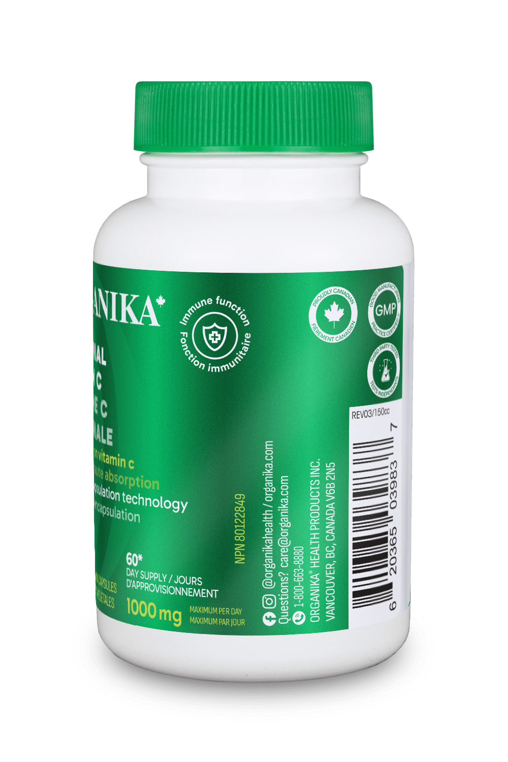 Liposomal Vitamin C - 60 Vcaps - Organika Health Products