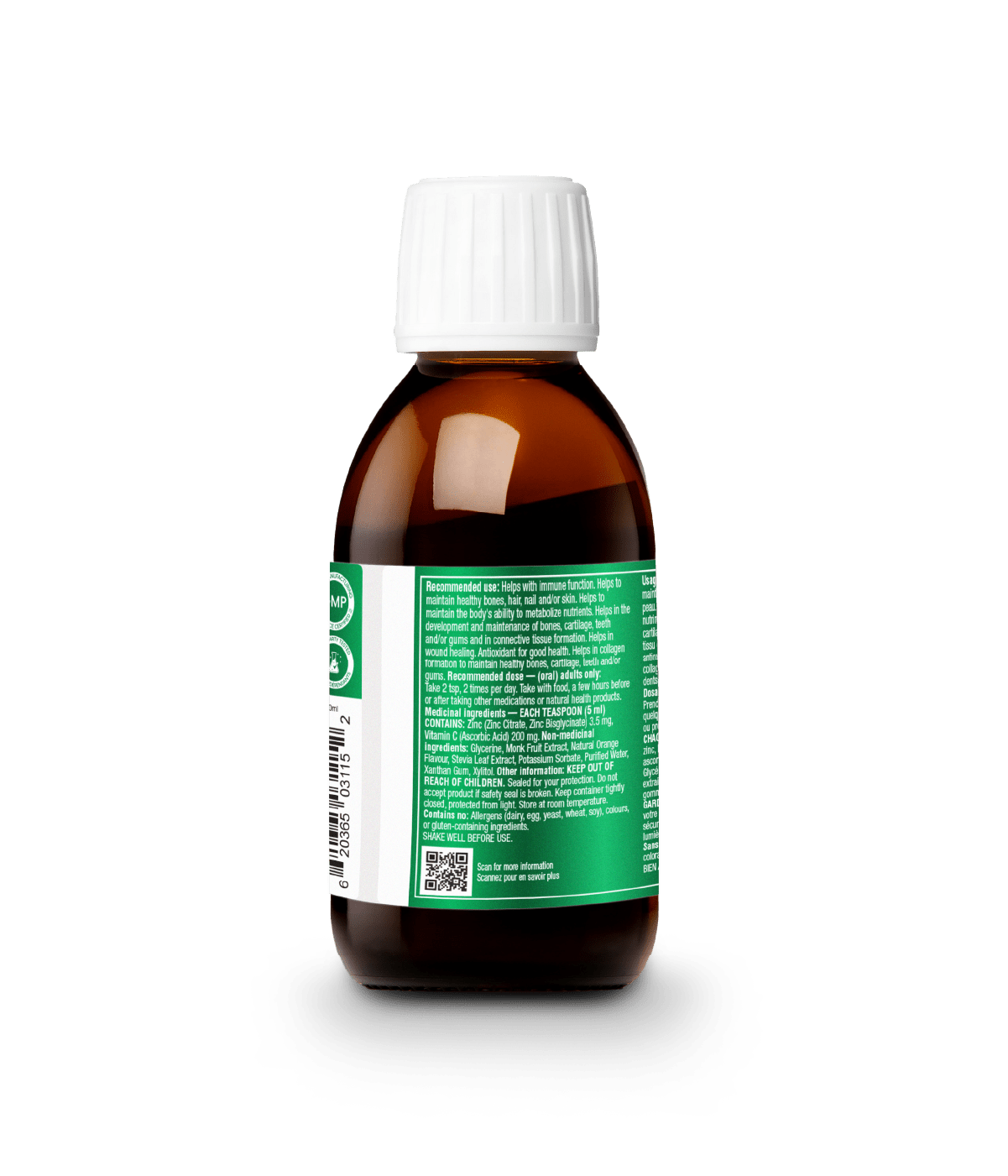 Liquid Zinc & Vitamin C - 300 ml - Organika Health Products