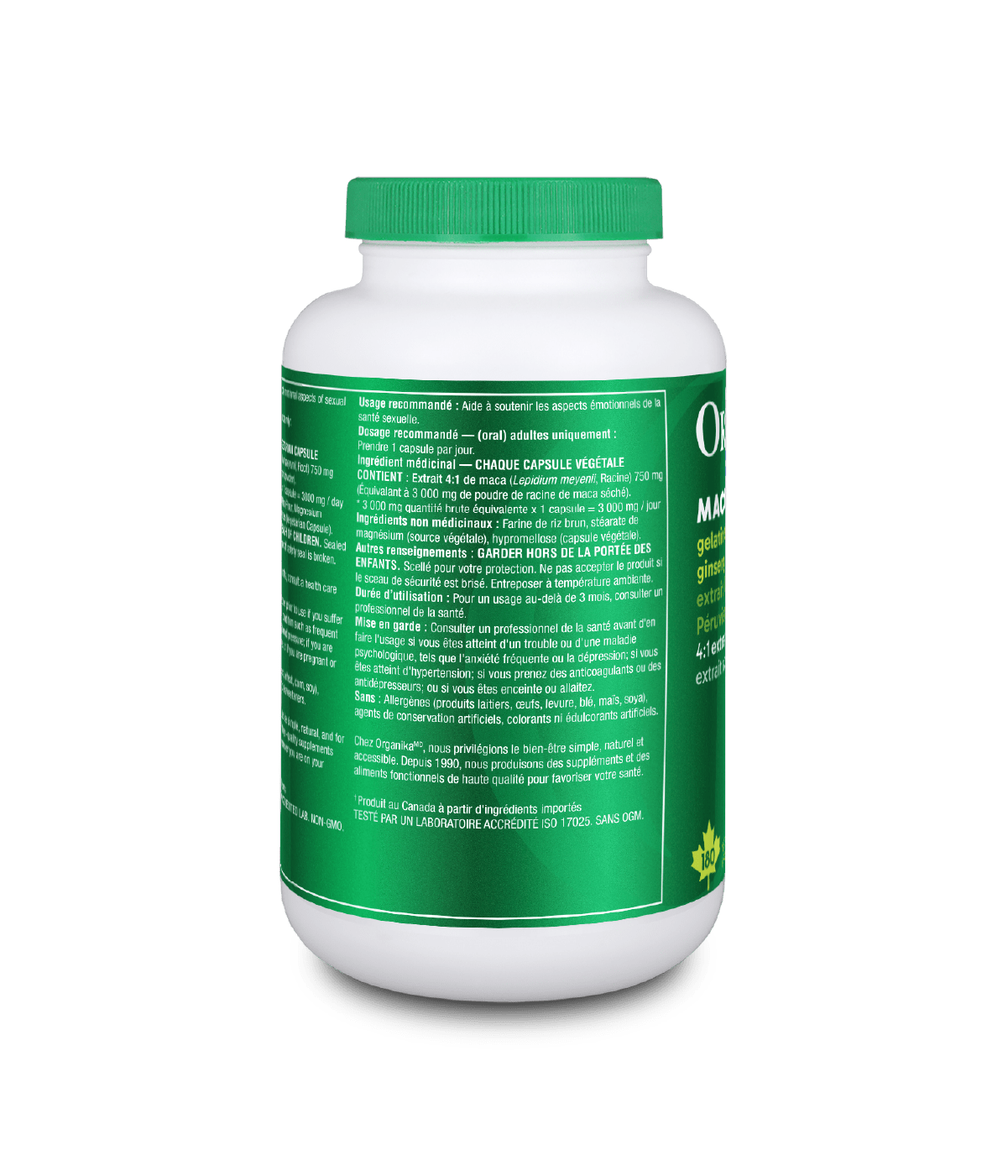 Maca Capsules - 180 Vcaps - Organika Health Products