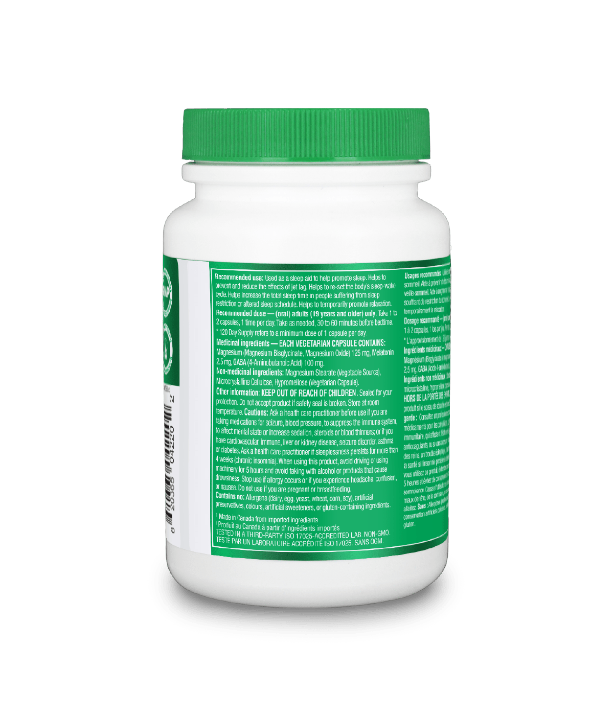 Magnesium + Melatonin - 120 vegetarian capsules - Organika Health Products