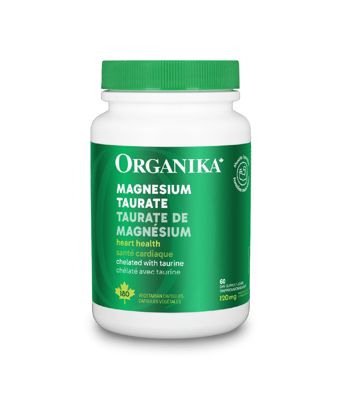 Magnesium Taurate - 180 vegetarian capsules - Organika Health Products