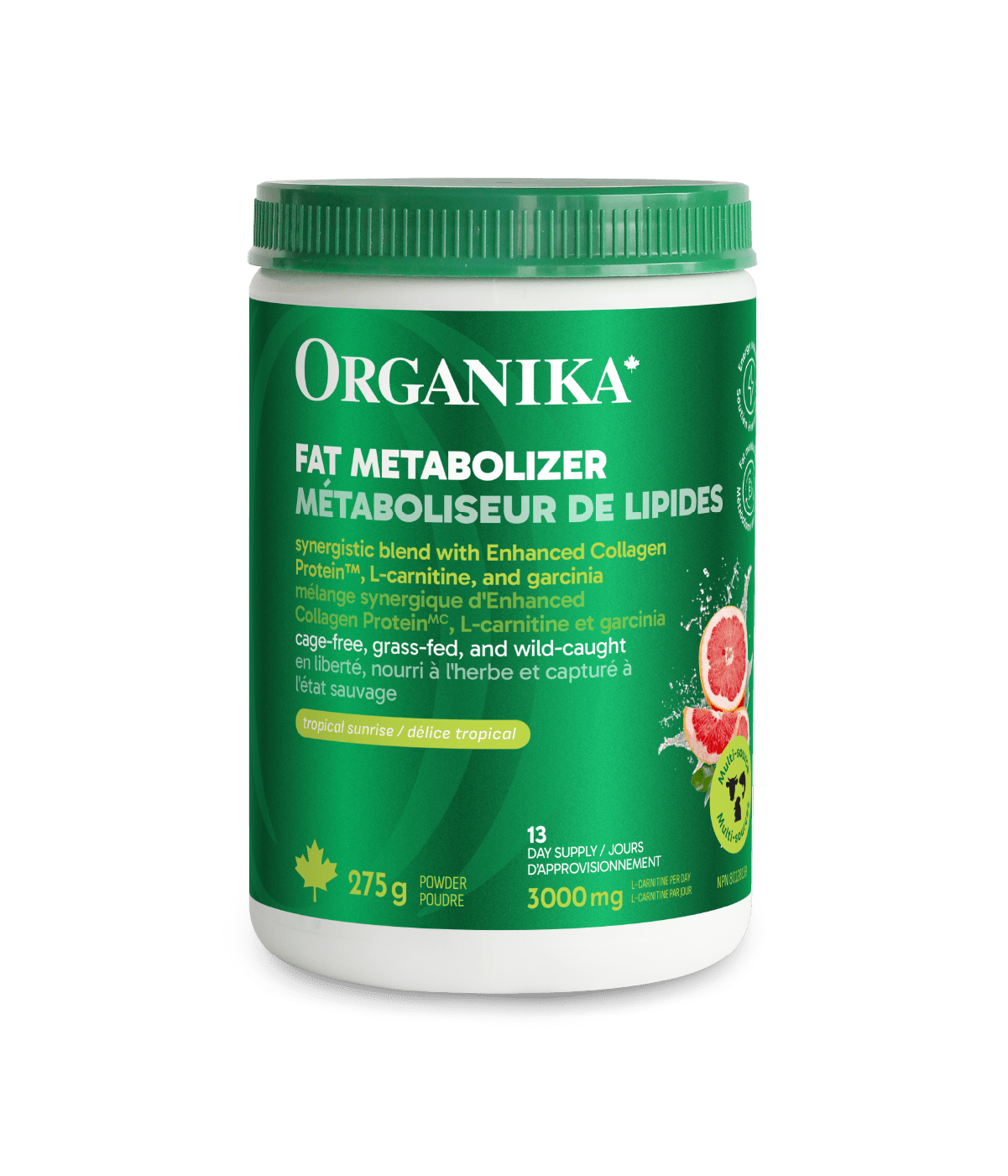 Metaboost Fat Metabolizing Complex Powder - Tangy - Sweet Grapefruit - Organika Health Products
