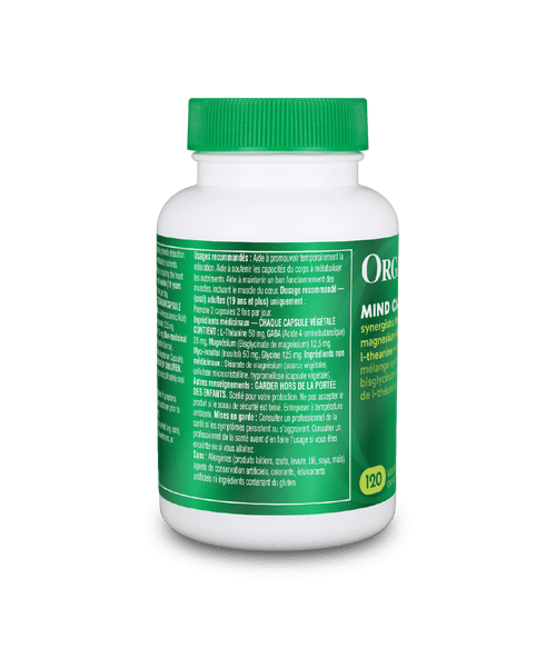 Mind Calm Capsules with Magnesium Bisglycinate & L - Theanine - 120 Vcaps - Organika Health Products
