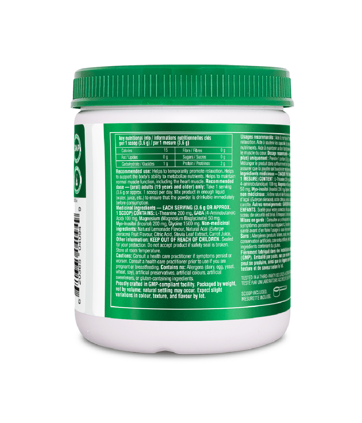 Mind Calm Powder with Magnesium Bisglycinate & L - Theanine - Acai Lemonade - Organika Health Products