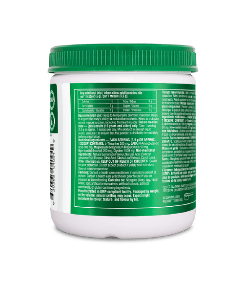 Mind Calm Powder with Magnesium Bisglycinate & L - Theanine - Acai Lemonade - Organika Health Products