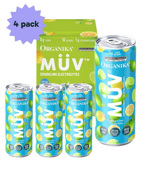 MÜV Sparkling Electrolytes - 355 ml Box (4 Pack) - Organika Health Products