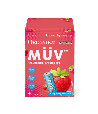 MÜV Sparkling Electrolytes - 355 ml Box (4 Pack) - Organika Health Products