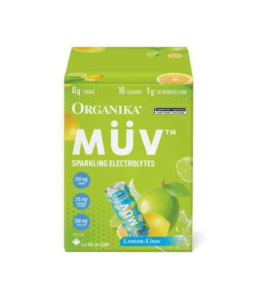 MÜV Sparkling Electrolytes - 355 ml Box (4 Pack) - Organika Health Products