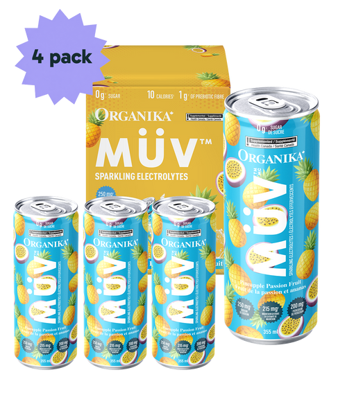 MÜV Sparkling Electrolytes - 355 ml Box (4 Pack) - Organika Health Products