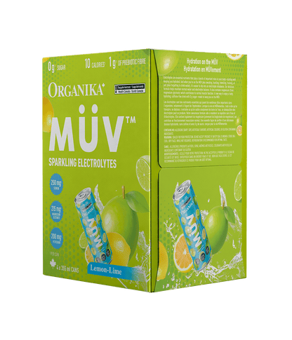 MÜV Sparkling Electrolytes - 355 ml Box (4 Pack) - Organika Health Products