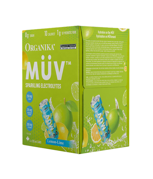 MÜV Sparkling Electrolytes - 355 ml Box (4 Pack) - Organika Health Products