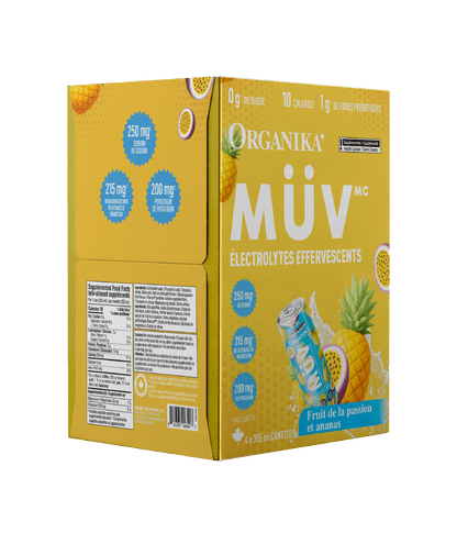MÜV Sparkling Electrolytes - 355 ml Box (4 Pack) - Organika Health Products