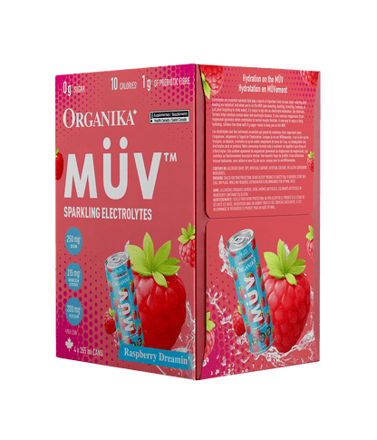 MÜV Sparkling Electrolytes - 355 ml Box (4 Pack) - Organika Health Products