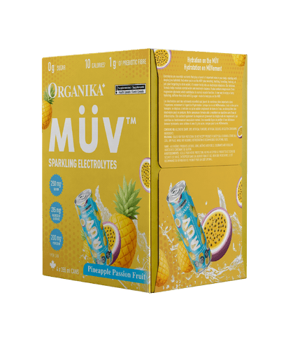 MÜV Sparkling Electrolytes - 355 ml Box (4 Pack) - Organika Health Products