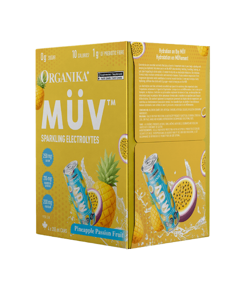 MÜV Sparkling Electrolytes - 355 ml Box (4 Pack) - Organika Health Products