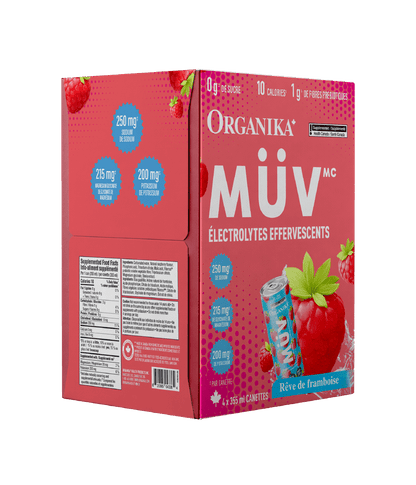 MÜV Sparkling Electrolytes - 355 ml Box (4 Pack) - Organika Health Products