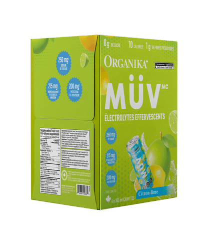 MÜV Sparkling Electrolytes - 355 ml Box (4 Pack) - Organika Health Products