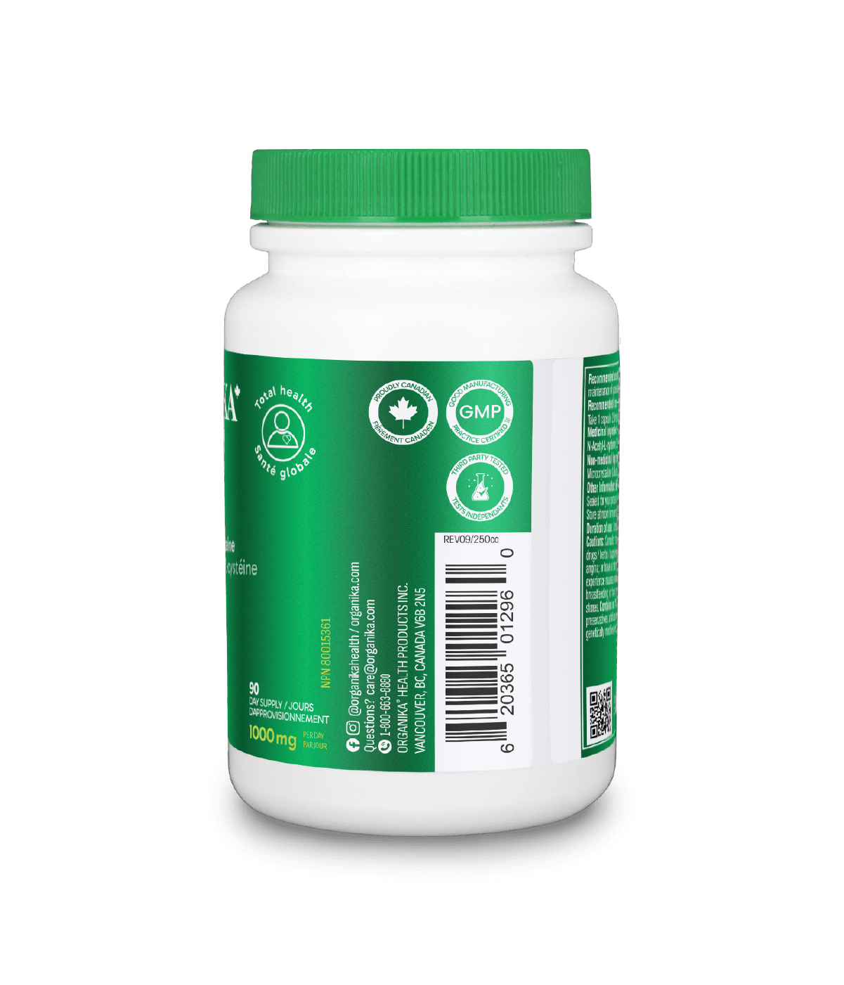 NAC (N - Acetyl - L - Cysteine) - 180 caps - Organika Health Products