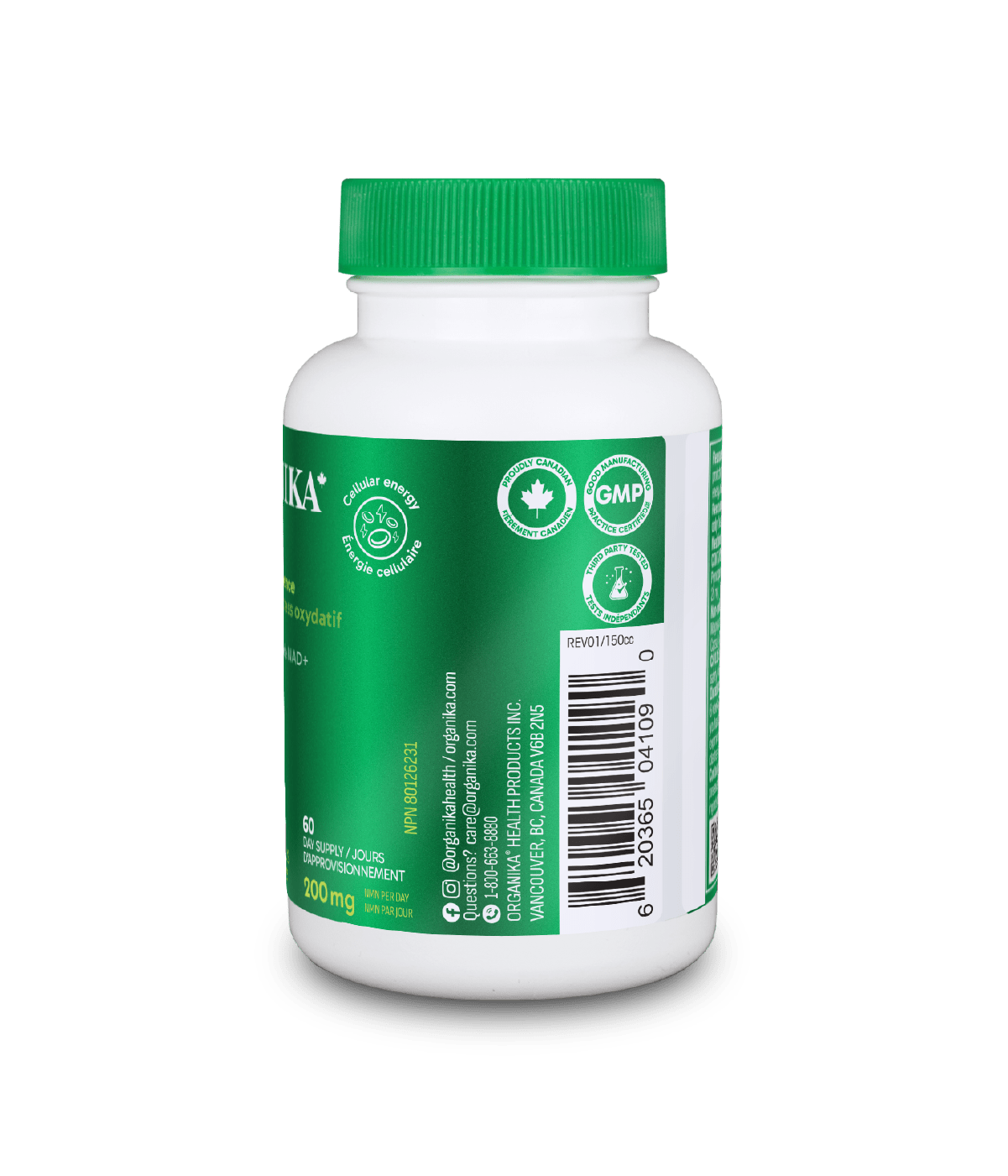 NMN + PQQ - 60 vcaps - Organika Health Products