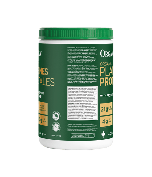 Organic Plant Protein with Probiotics for Gut Health - Unflavoured - 700 g - Organika Health Products