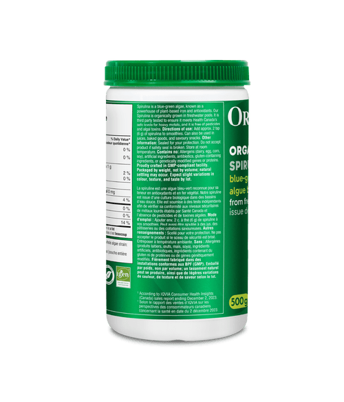 Organic Spirulina Powder - 500 g - Organika Health Products