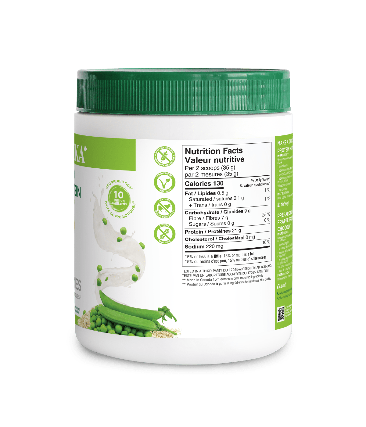 Organic Vegan Protein with Prebiotics & Probiotics - Unflavoured - Organika Health Products