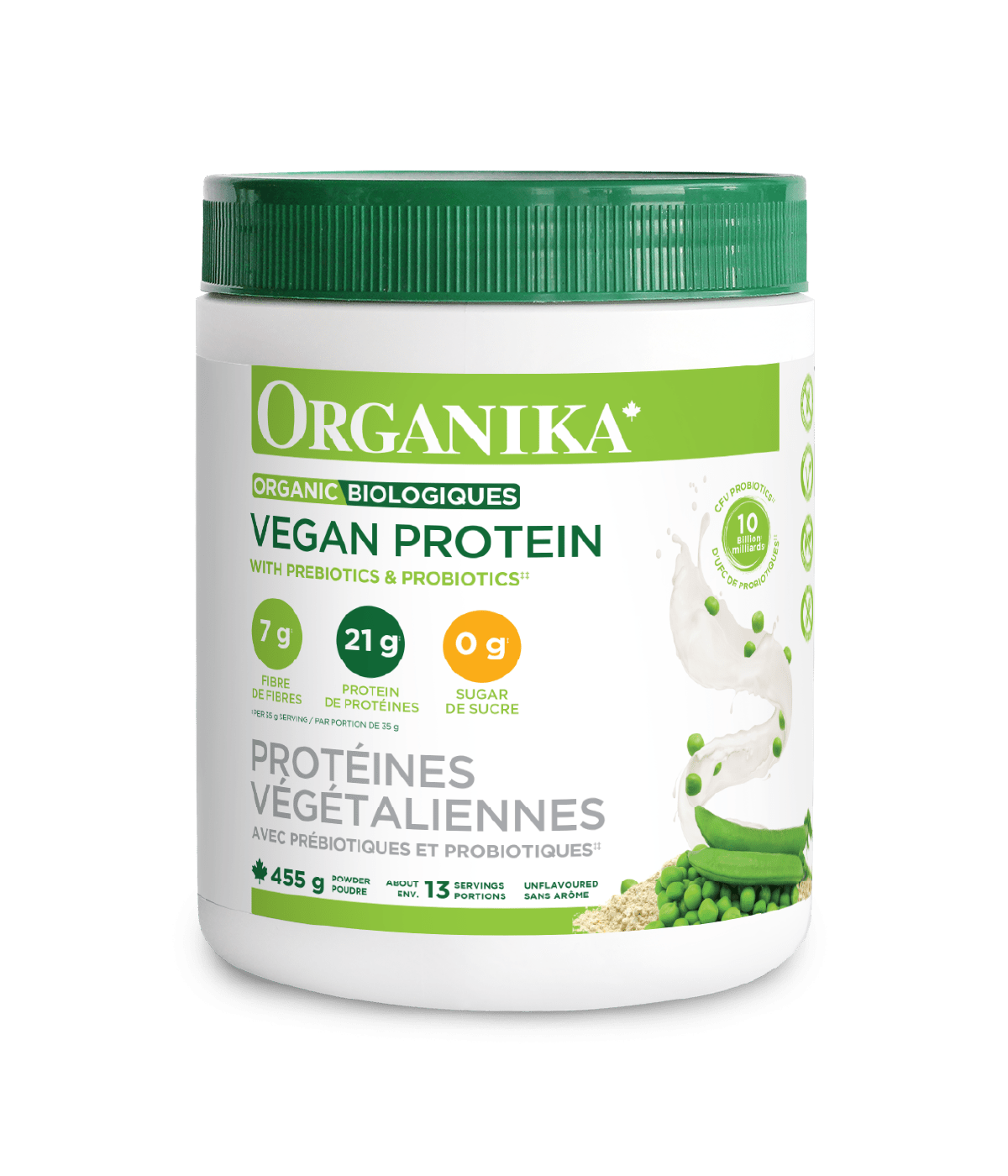 Organic Vegan Protein with Prebiotics & Probiotics - Unflavoured - Organika Health Products