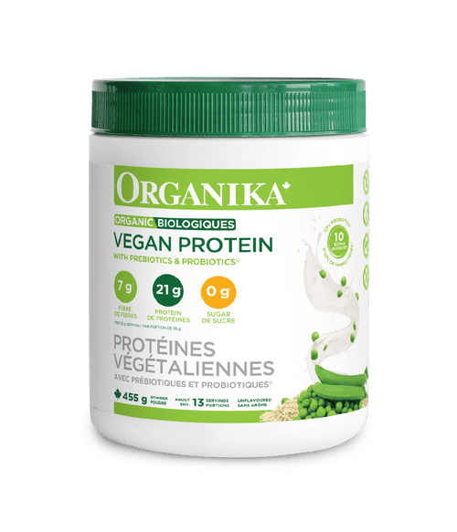 Organic Vegan Protein with Prebiotics & Probiotics - Unflavoured - Organika Health Products