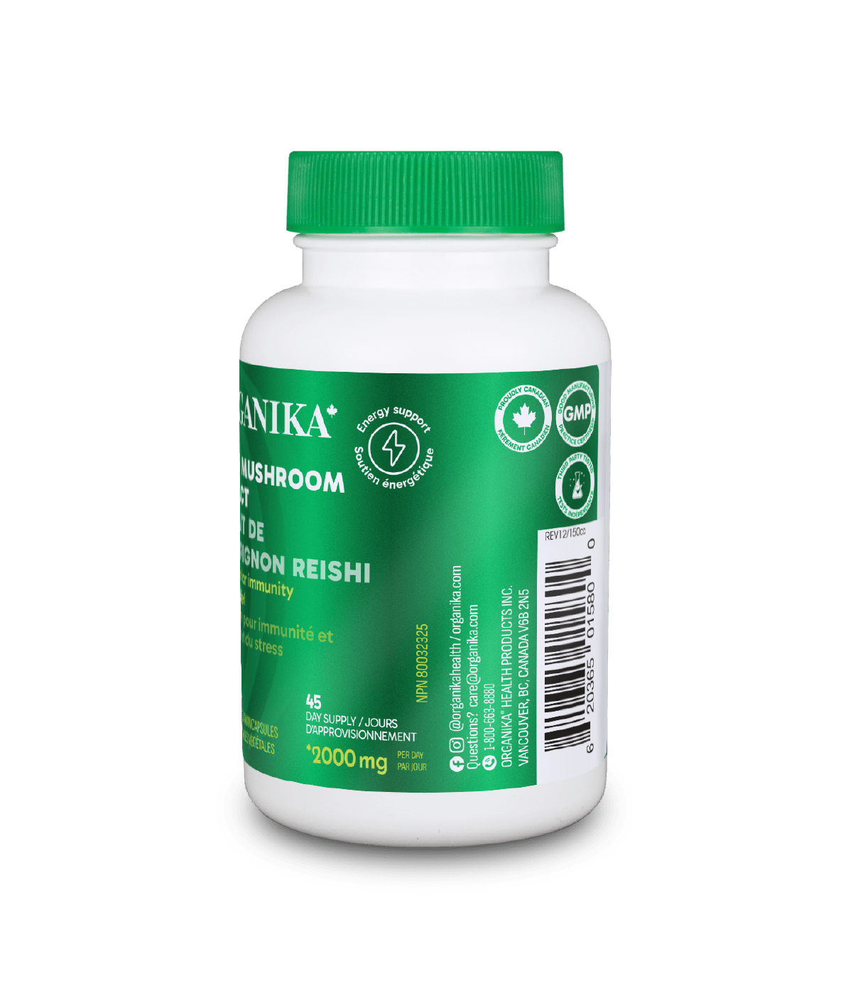 Reishi Mushroom Extract - 90 Vcaps - Organika Health Products