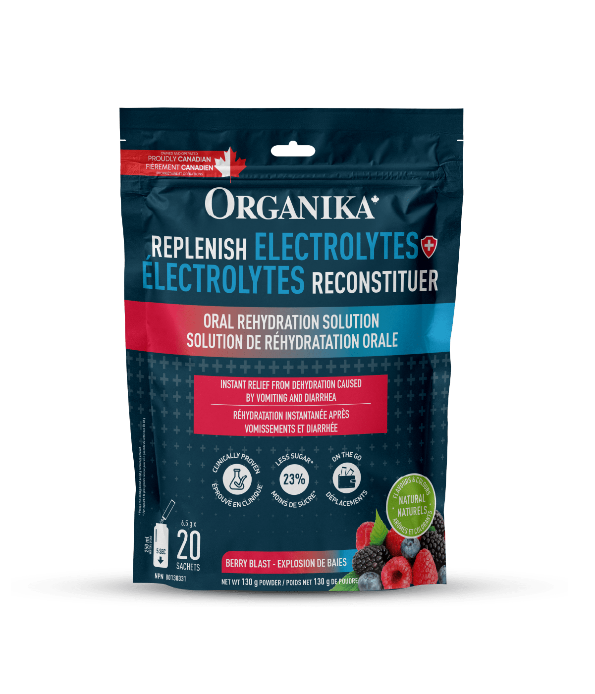 Replenish Electrolytes - 20 Pack Pouch - Organika Health Products
