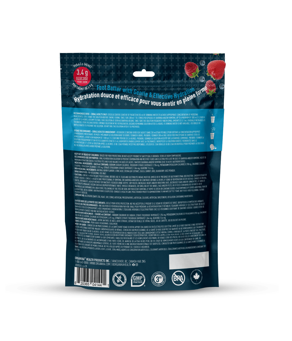 Replenish Electrolytes - 20 Pack Pouch - Organika Health Products