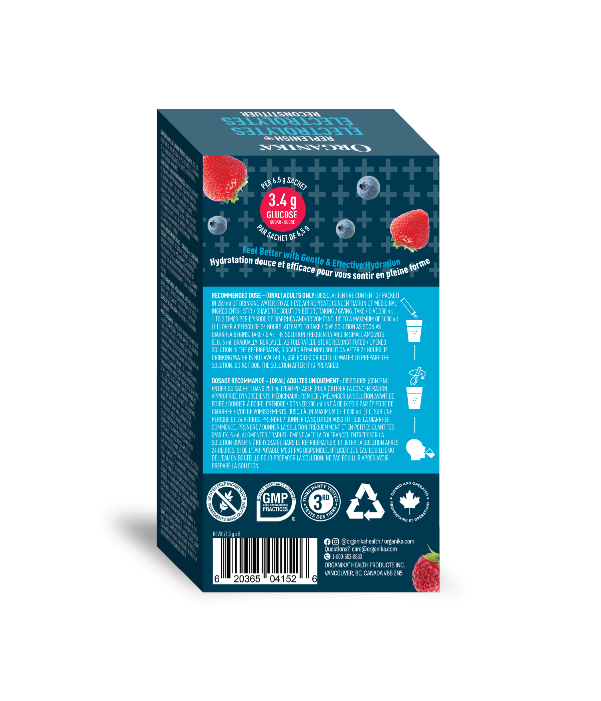 Replenish Electrolytes - 8 Pack Box - Organika Health Products