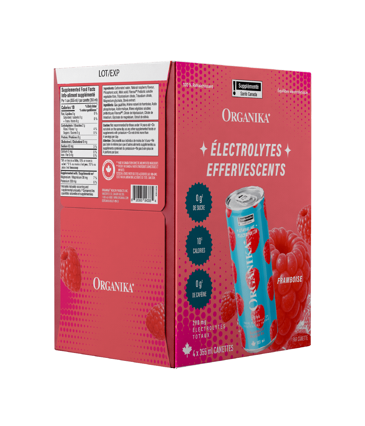 Sparkling Electrolytes (4 Pack) - 355 ml Box (4 Pack) - Organika Health Products