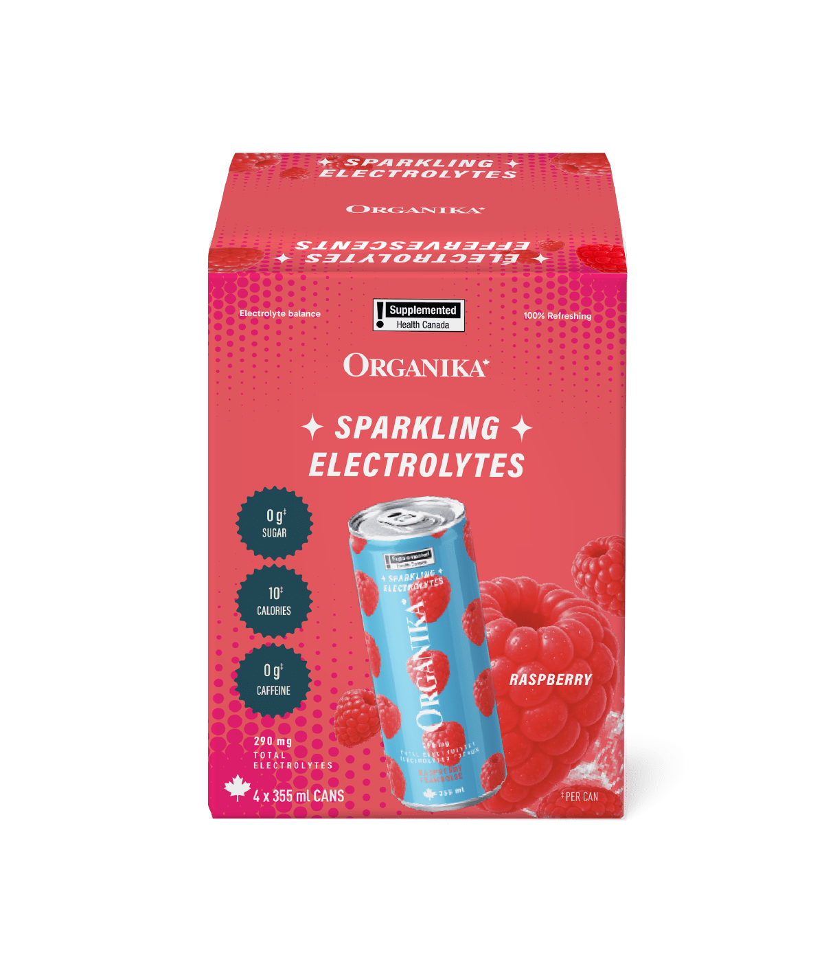 Sparkling Electrolytes (4 Pack) - 355 ml Box (4 Pack) - Organika Health Products