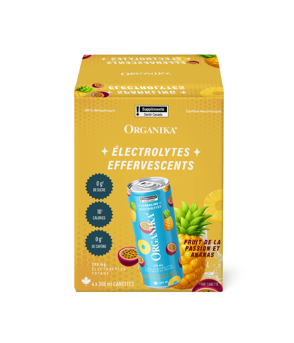 Sparkling Electrolytes (4 Pack) - 355 ml Box (4 Pack) - Organika Health Products