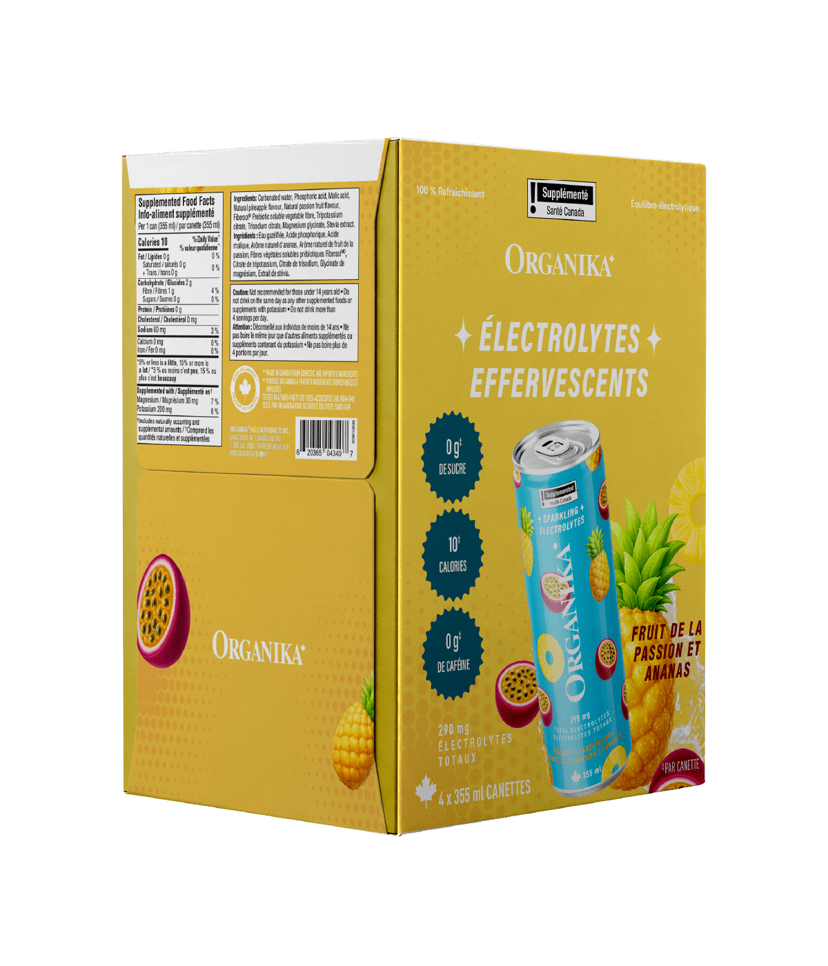 Sparkling Electrolytes (4 Pack) - 355 ml Box (4 Pack) - Organika Health Products