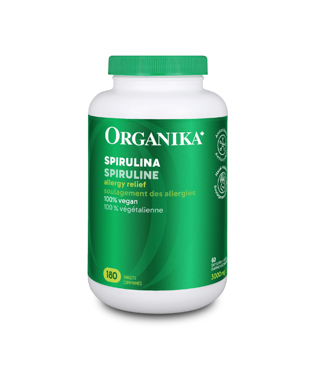 Spirulina Tablets - 1000 mg/180 tabs - Organika Health Products