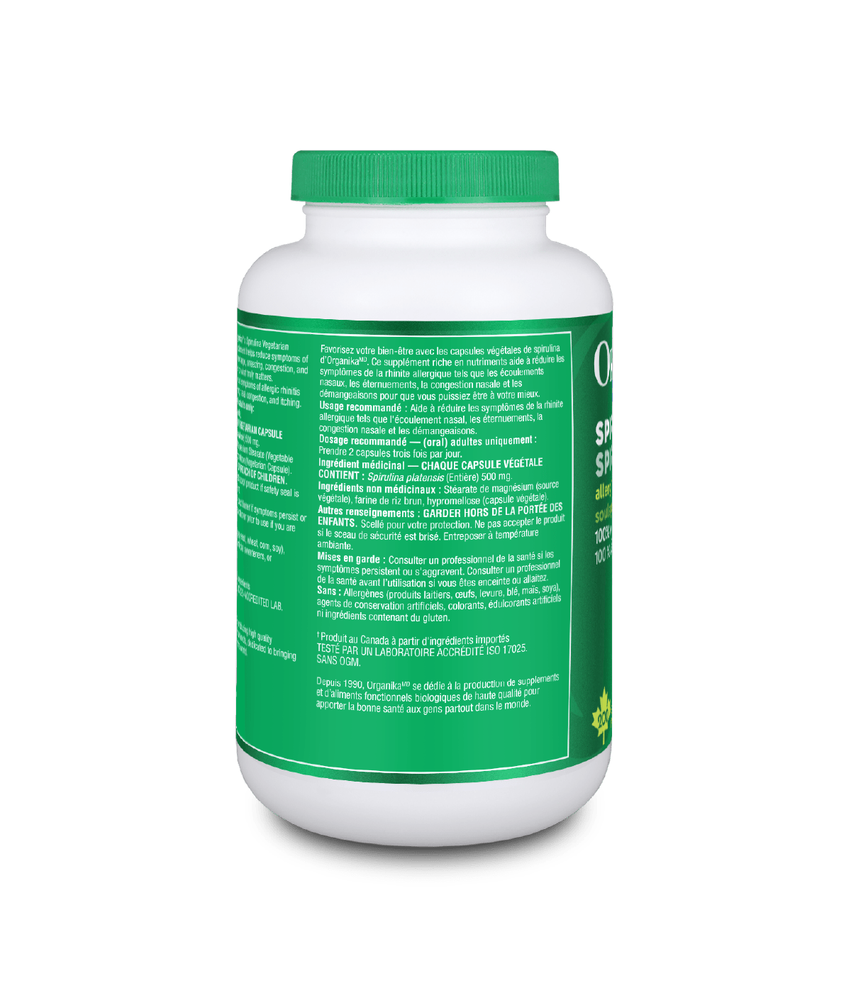 Spirulina Tablets - 1000 mg/180 tabs - Organika Health Products